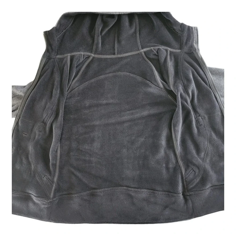 Lululemon Scuba Full Zip Hooded Jacket Fleece Lined Size‎ 6 Gray Pockets Stretch